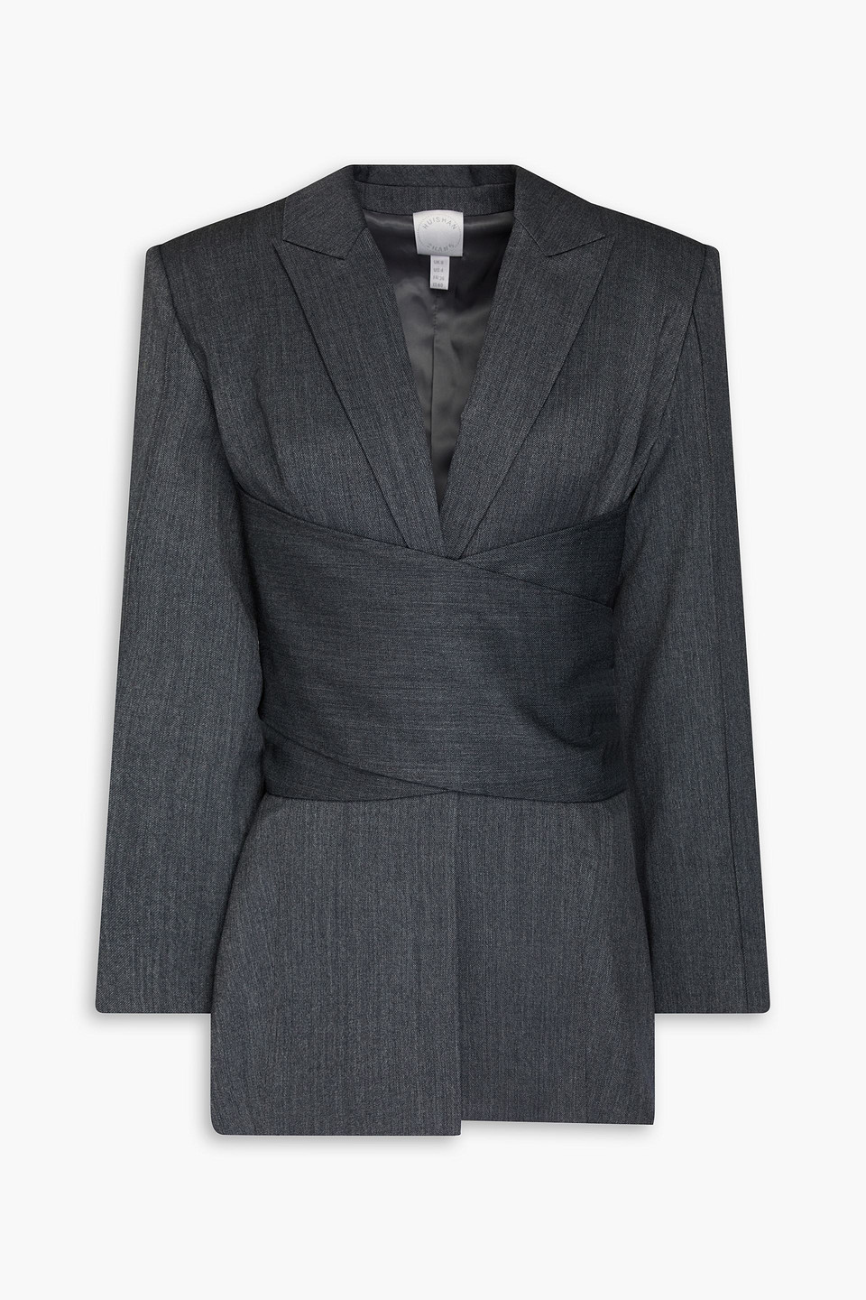 Huishan Zhang Lucas Wool-blend Twill Blazer In Anthracite