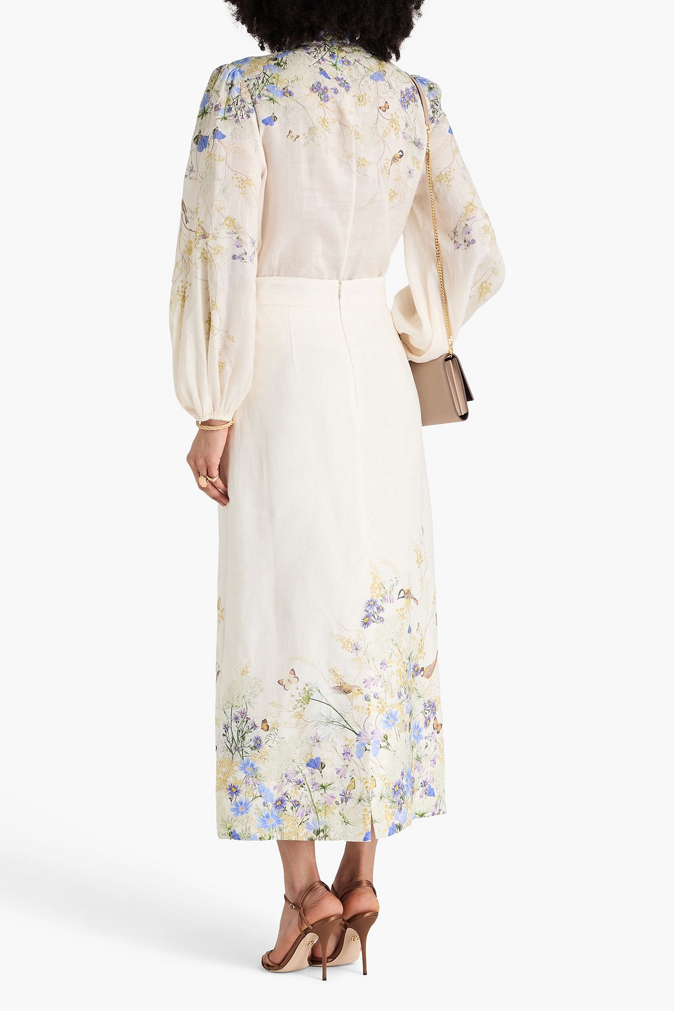 Zimmermann Harmony Floral-print Ramie Blouse