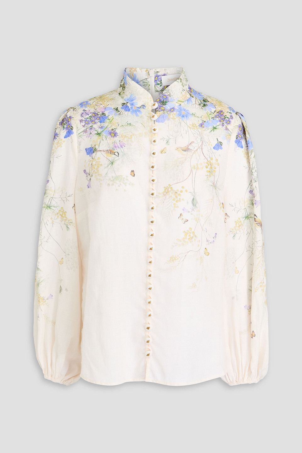 Zimmermann Harmony Floral-print Ramie Blouse