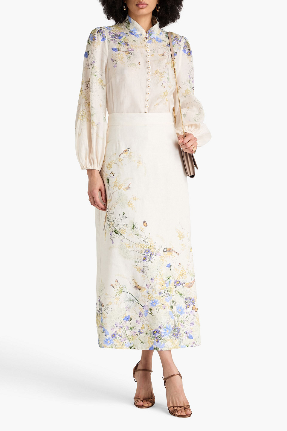 Zimmermann Harmony Floral-print Ramie Blouse