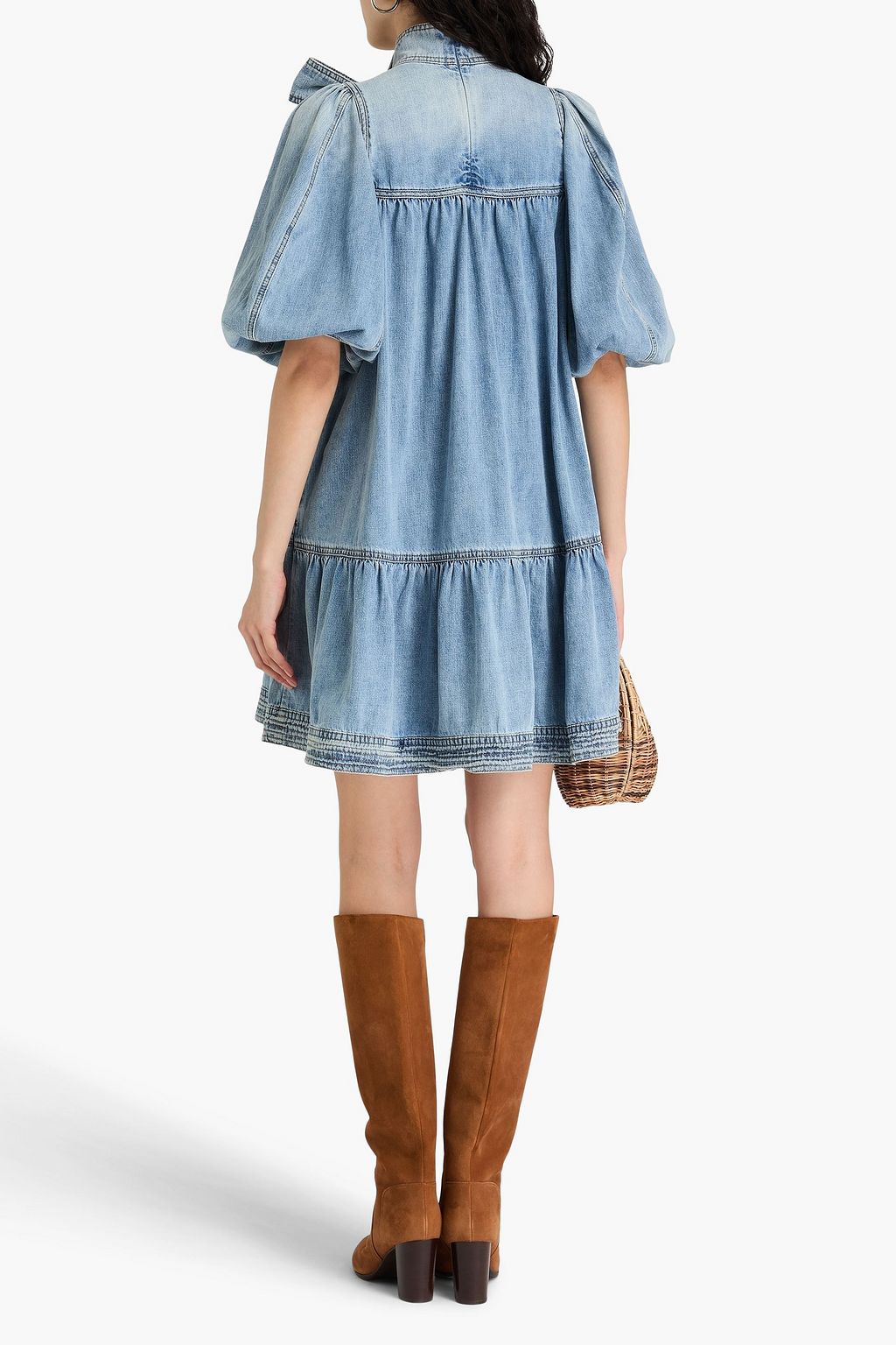 ZIMMERMANN Gathered denim mini dress