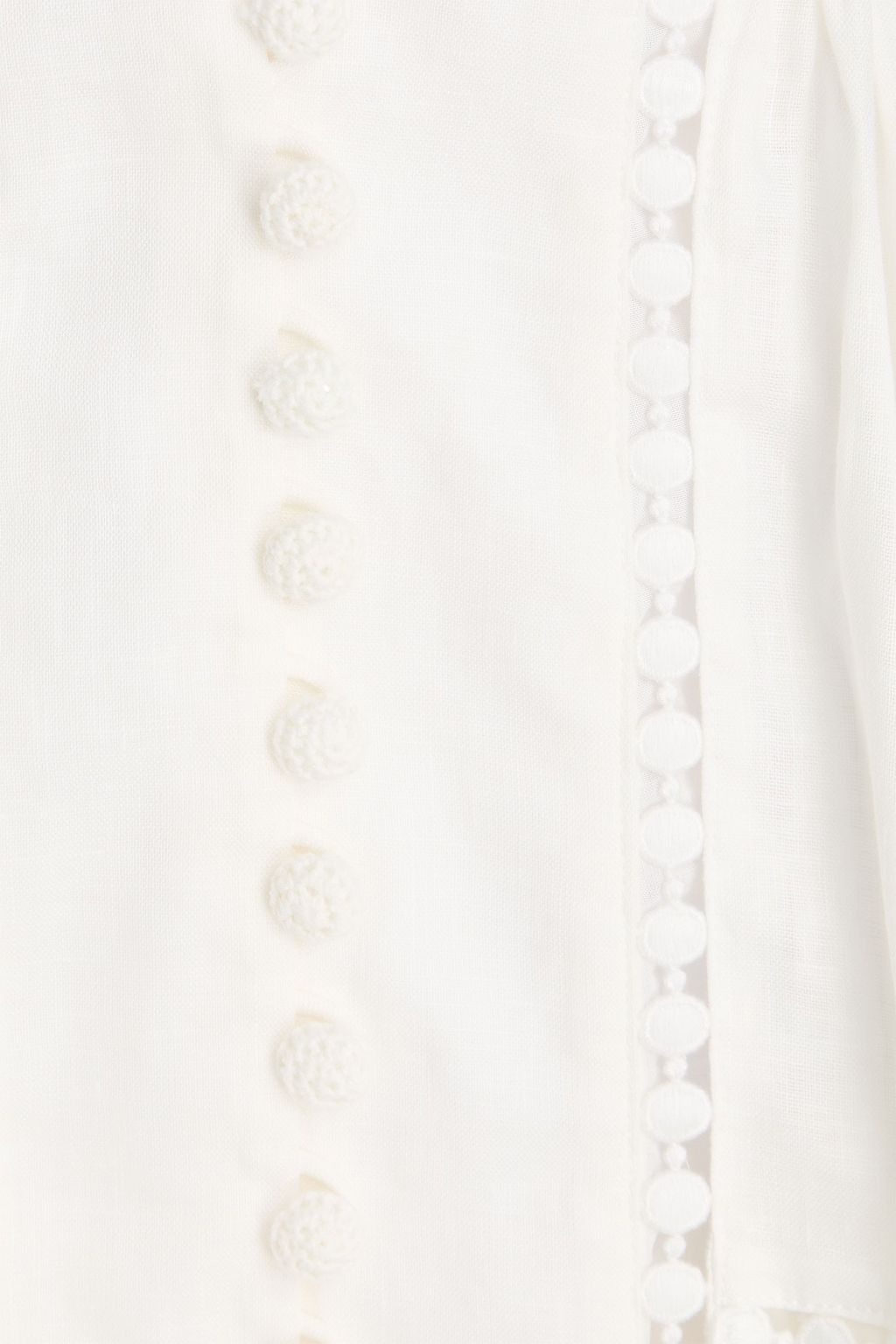 ZIMMERMANN Minikleid aus Leinengaze mit Stickereien
