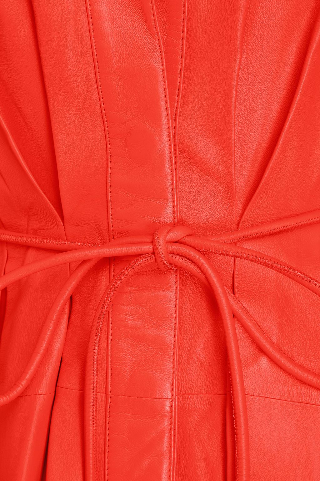 ZIMMERMANN Pleated leather mini shirt dress