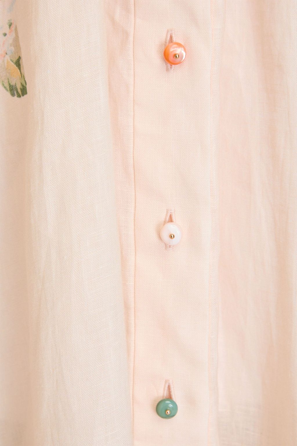 ZIMMERMANN Pleated floral-print linen midi shirt dress