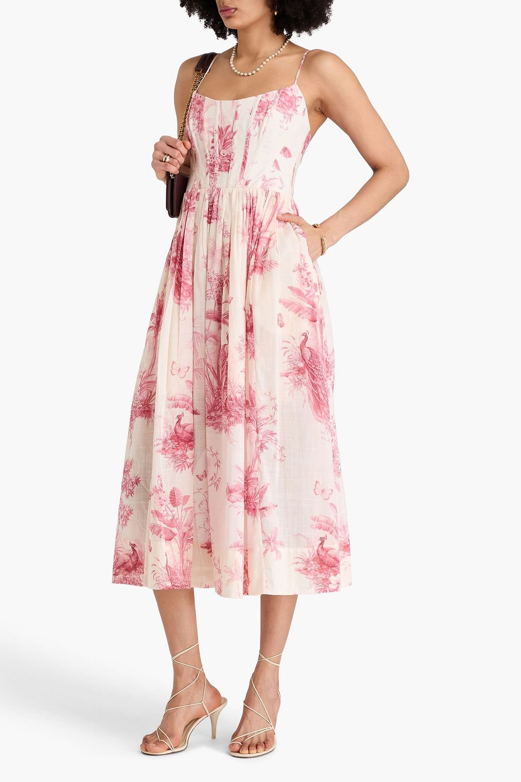 ZIMMERMANN Floral-print cotton midi dress