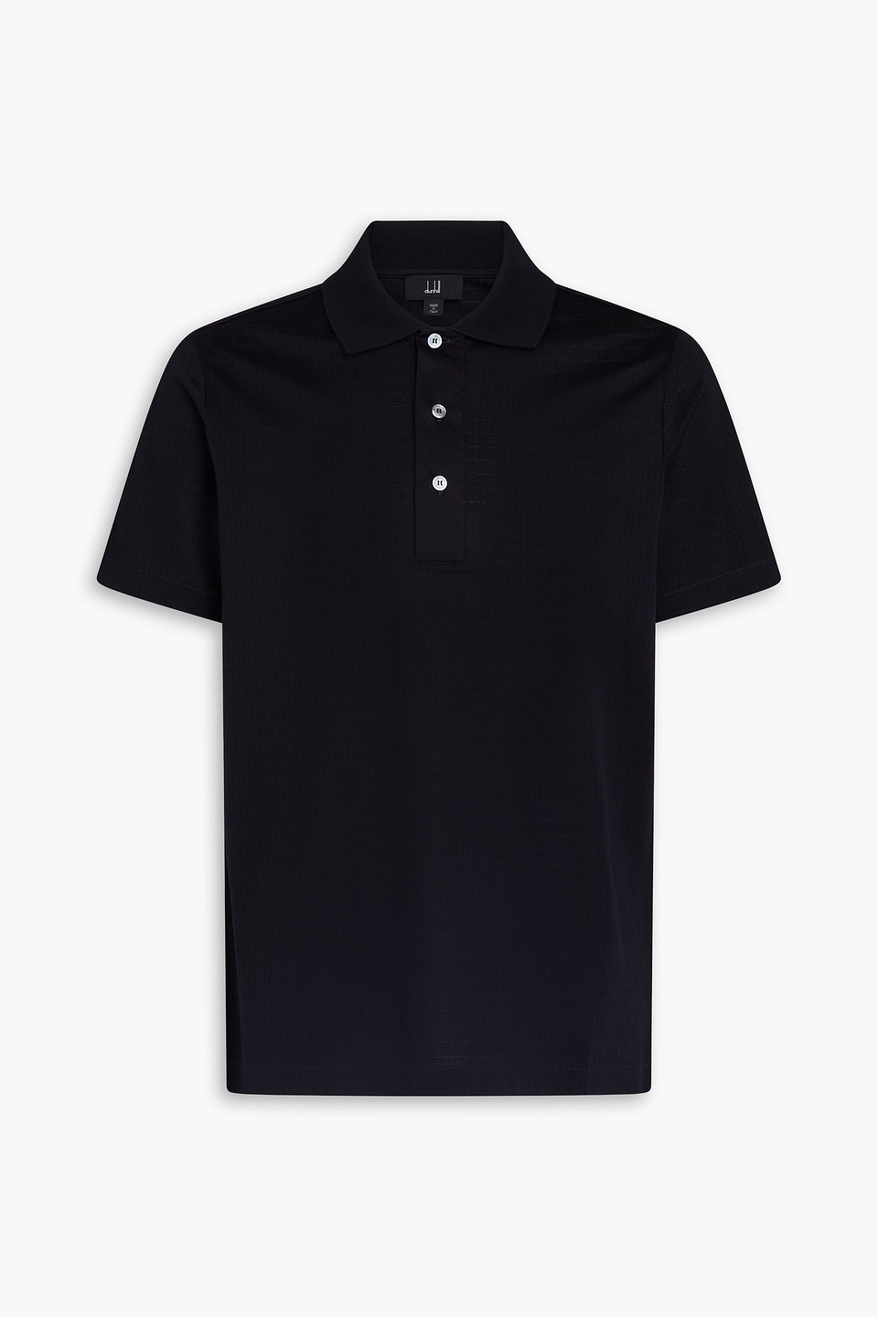 Dunhill Logo Cotton Polo In Black