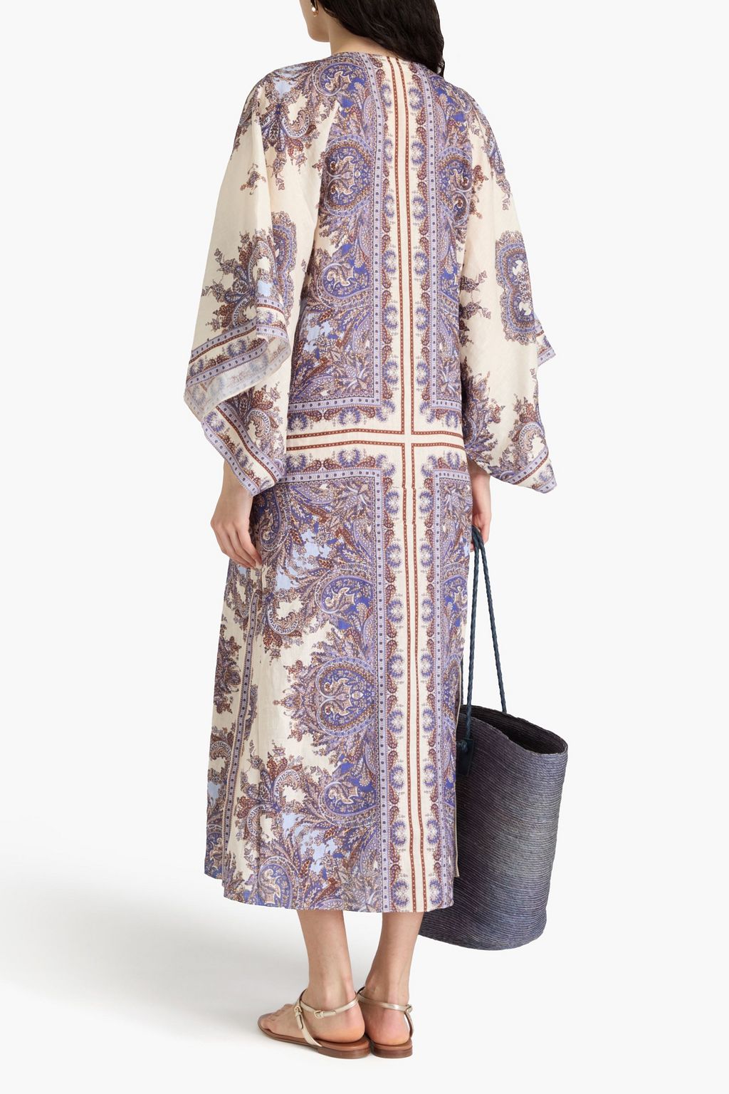 ZIMMERMANN Kaftan aus Leinen mit Paisley-Print