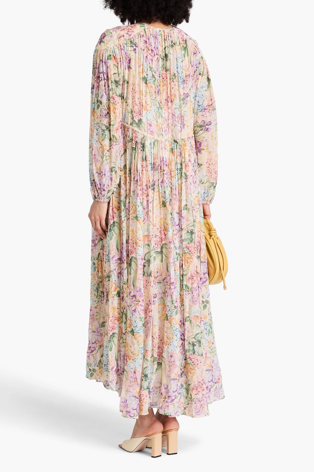 ZIMMERMANN Bead-embellished floral-print georgette maxi dress
