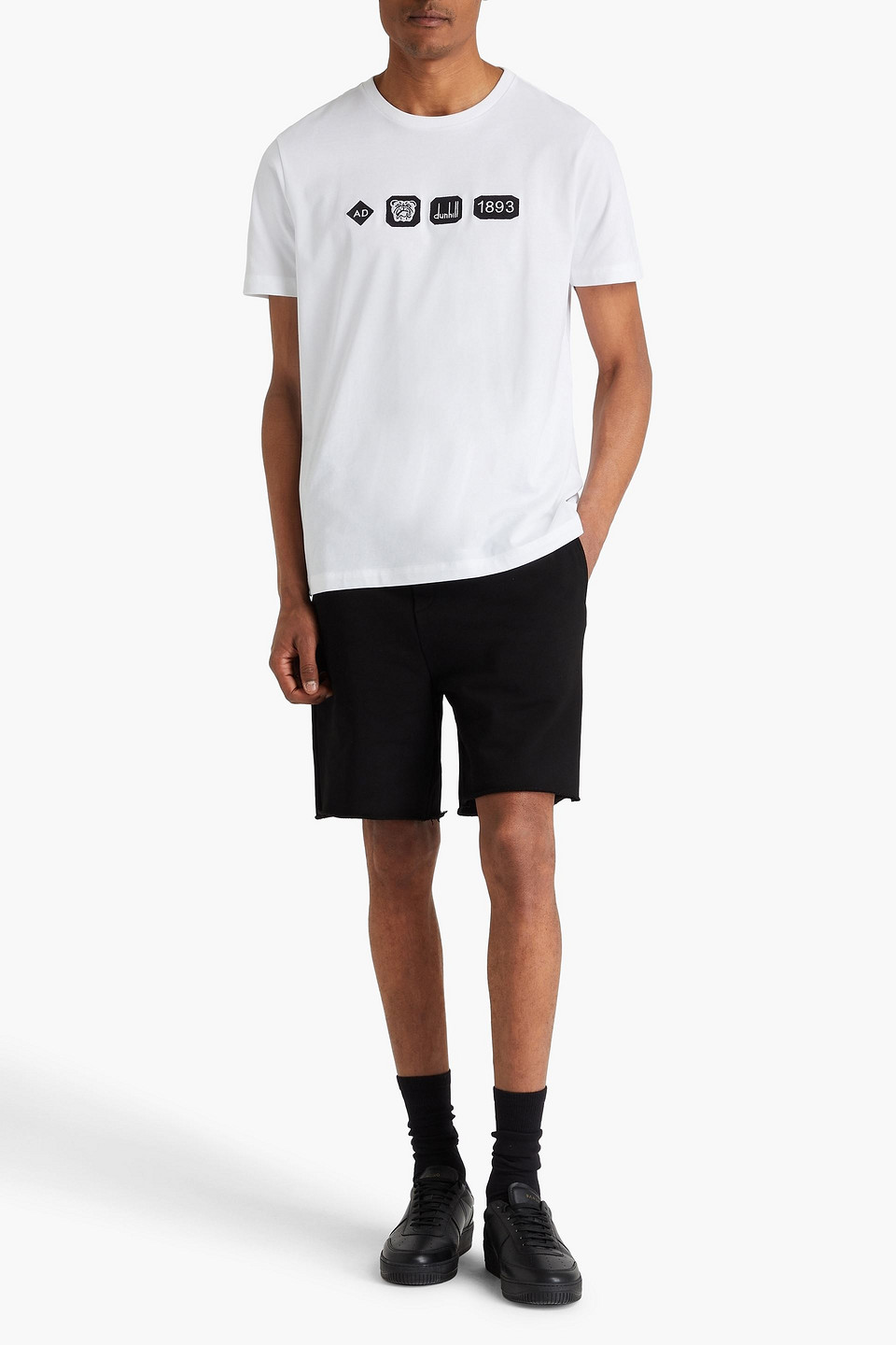 DUNHILL EMBROIDERED COTTON-JERSEY T-SHIRT