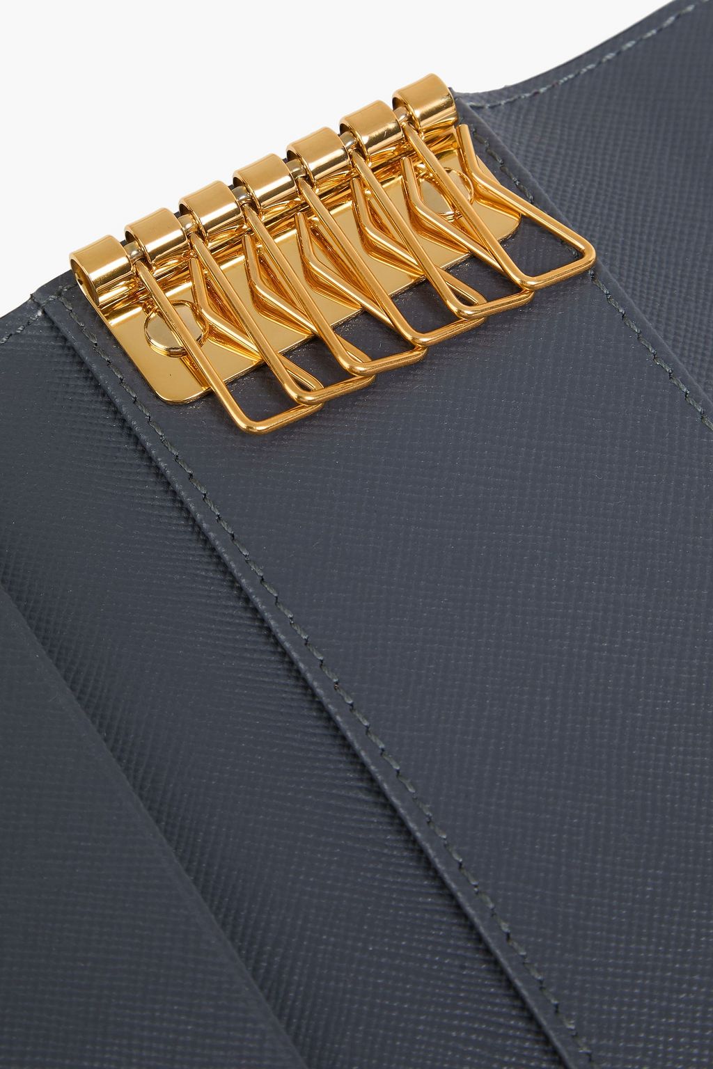 MARNI Schlüsselanhänger aus strukturiertem Leder in Colour-Block-Optik