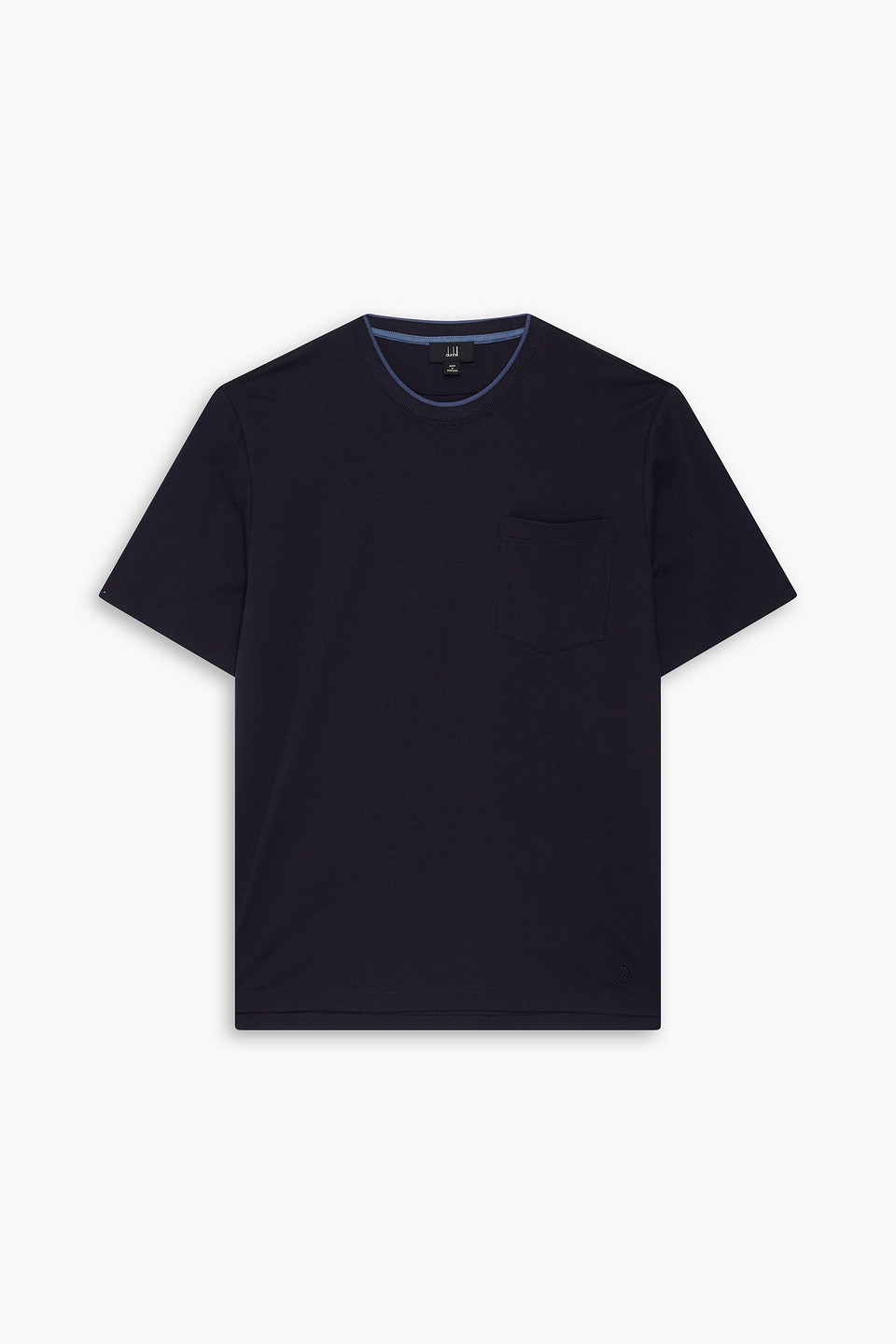Dunhill Cotton And Silk-blend Piqué T-shirt In Midnight Blue