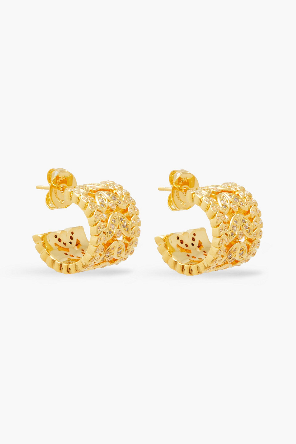 Zimmermann 12-karat Gold-plated Crystal Hoop Earrings
