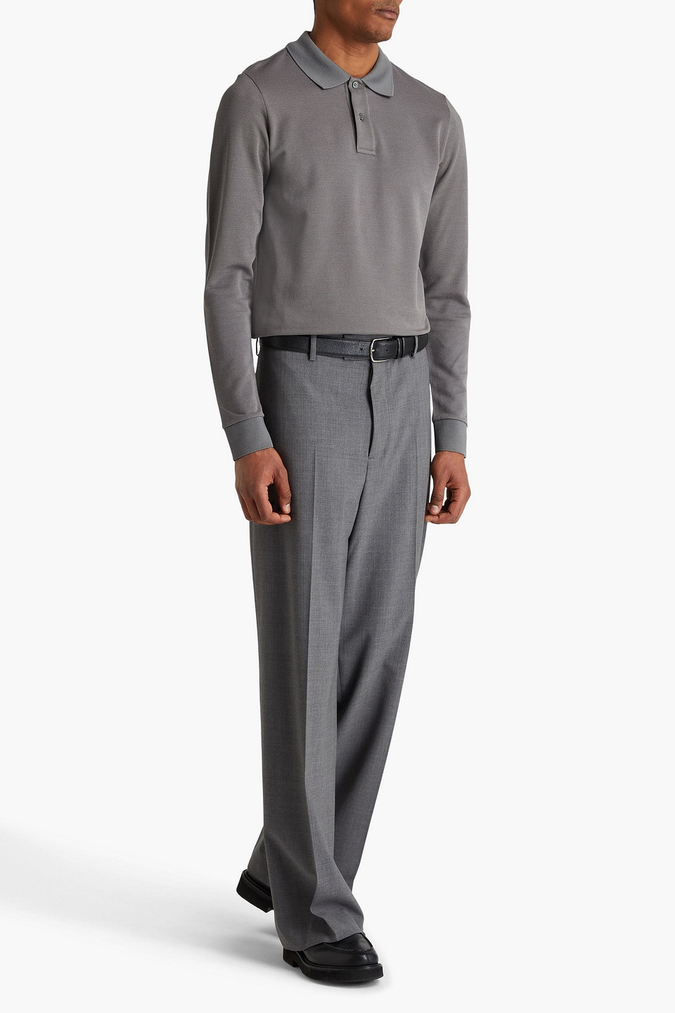 DUNHILL COTTON AND SILK-BLEND PIQUÉ POLO SHIRT 