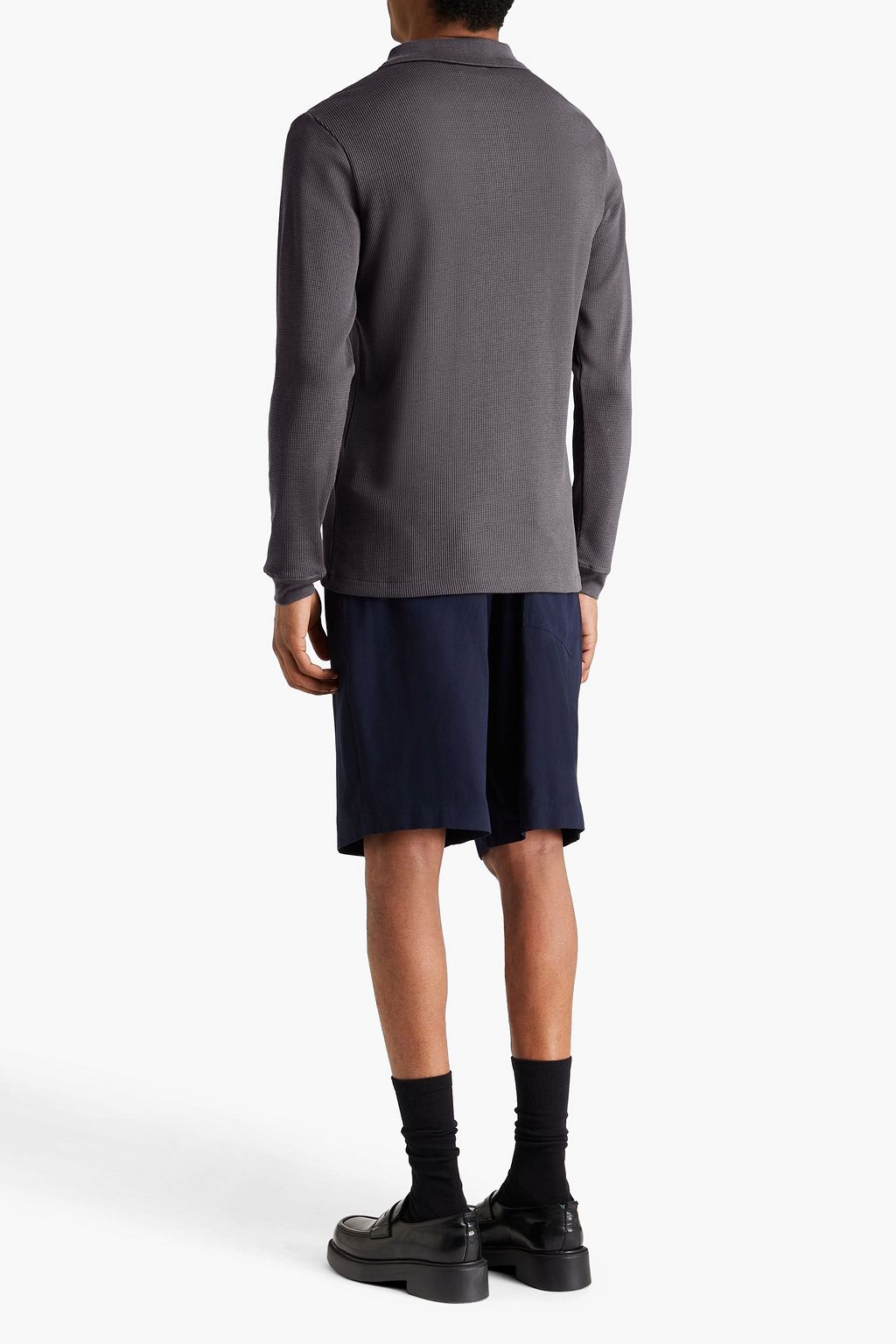 DUNHILL Poloshirt aus einer Lyocell-Baumwollmischung in Waffelstrick