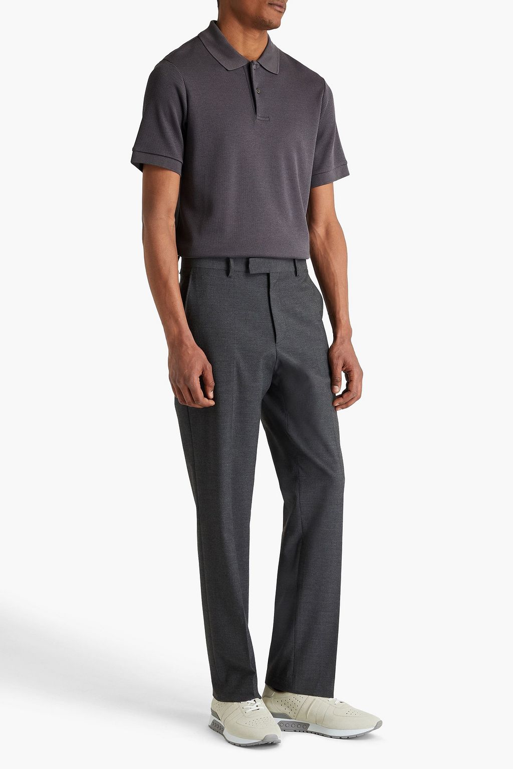 DUNHILL Rollagas Poloshirt aus einer Lyocell-Baumwollmischung in Waffelstrick