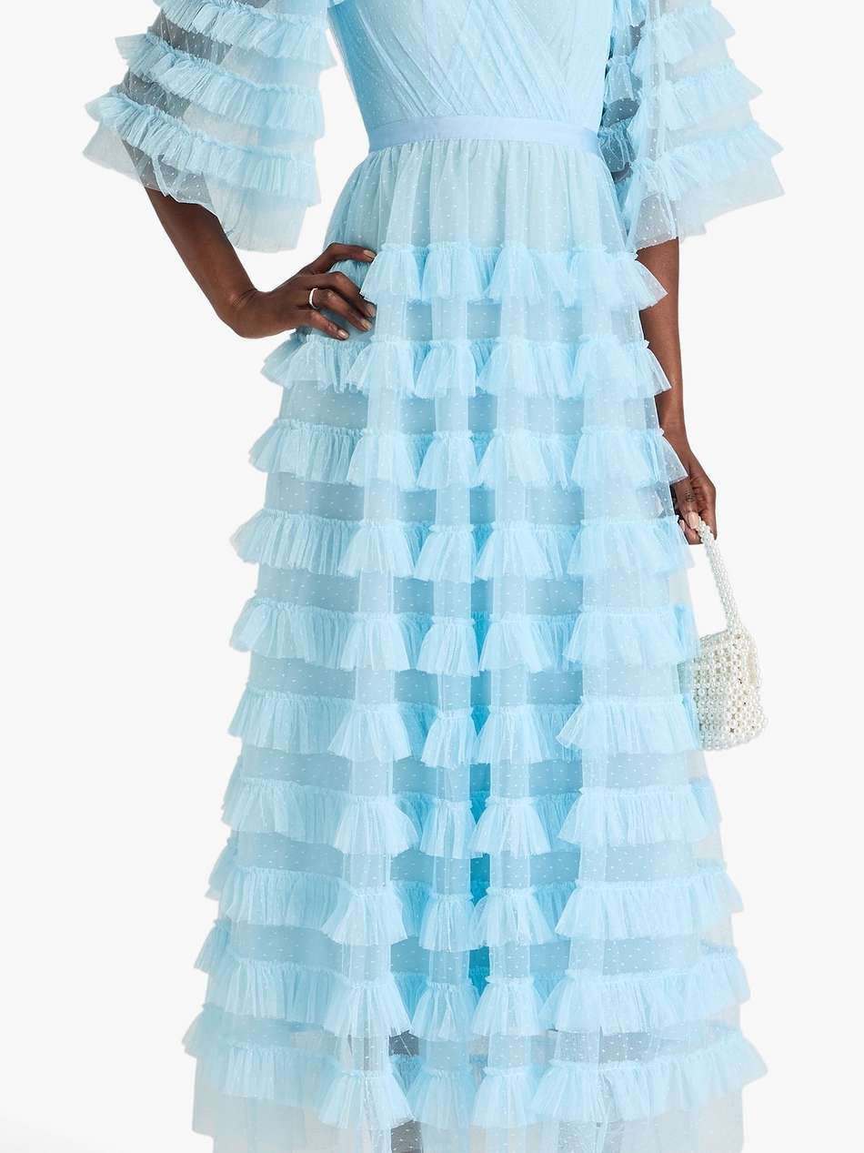 marybell tiered point d'esprit gown