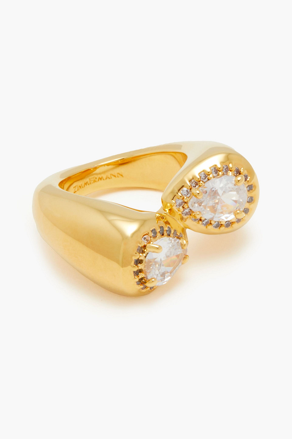 Zimmermann 12-karat Gold-plated Crystal Ring