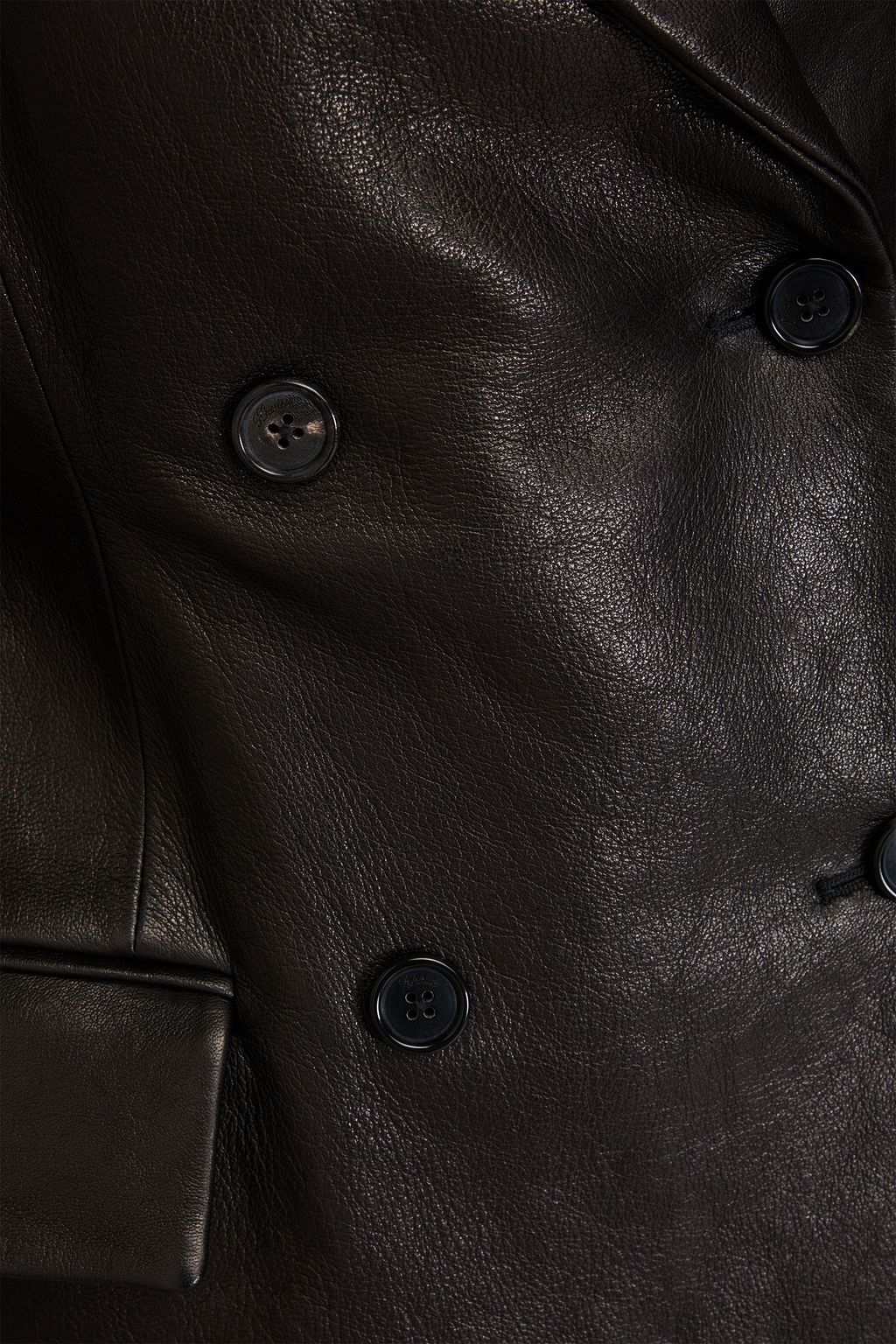 KHAITE レザー ダブルブレストブレザー