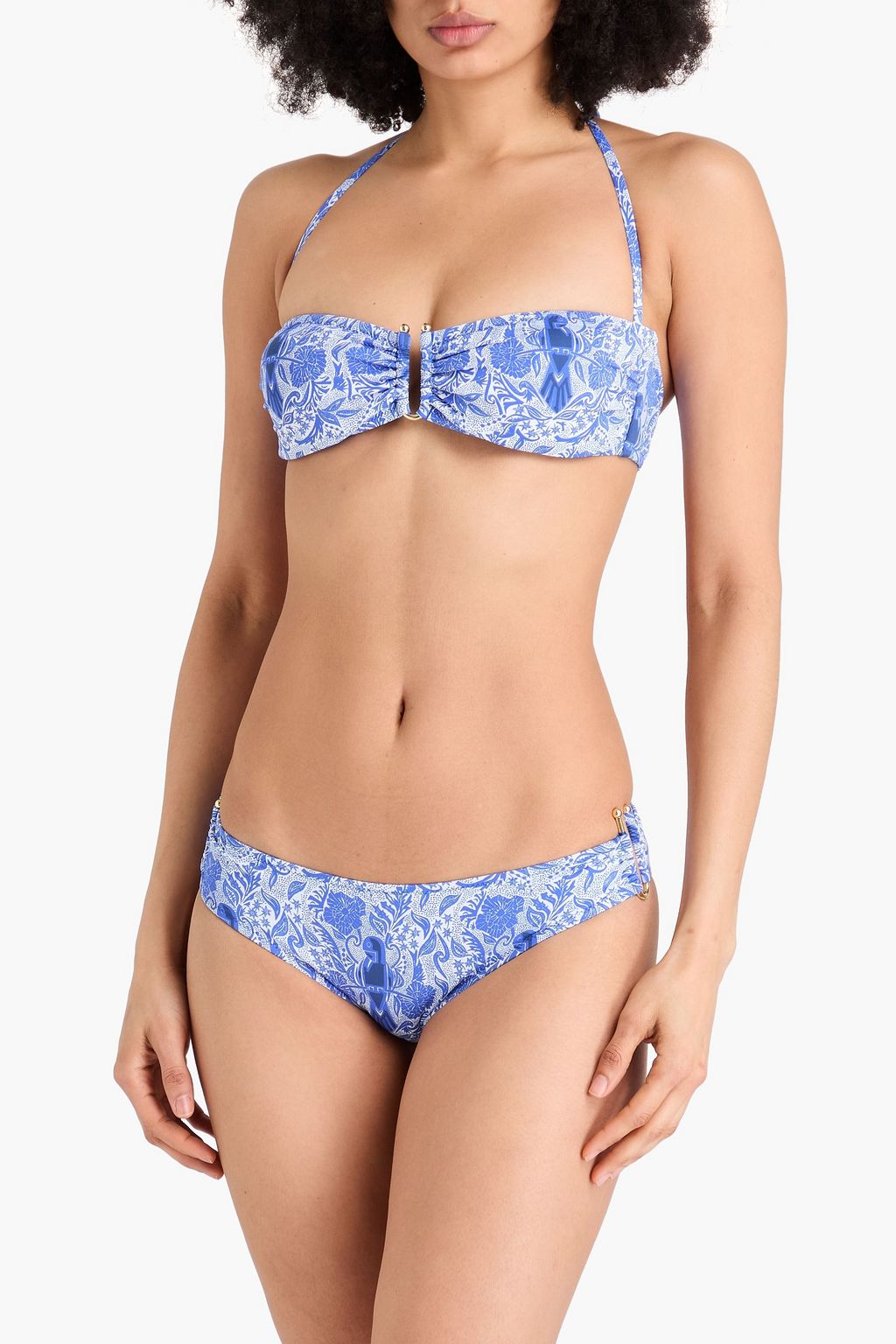 HEIDI KLEIN توب بكيني بتصميم باندو ملموم مزين بطبعات