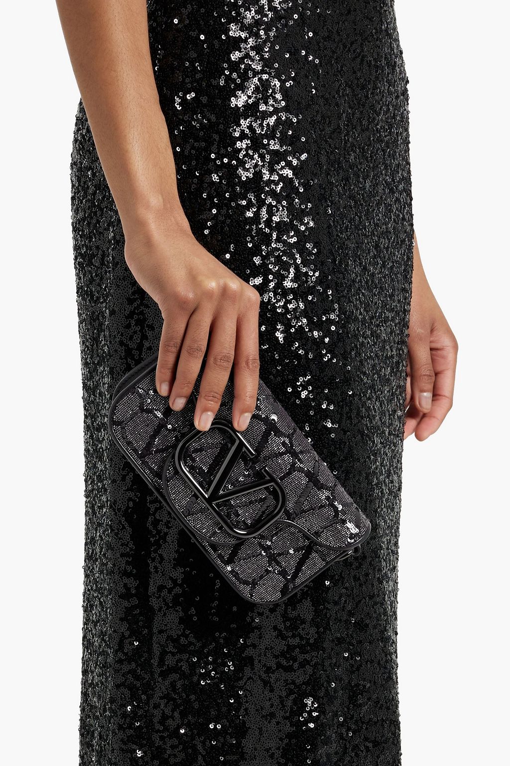 VALENTINO GARAVANI Locò Toile Iconographe embellished leather shoulder bag