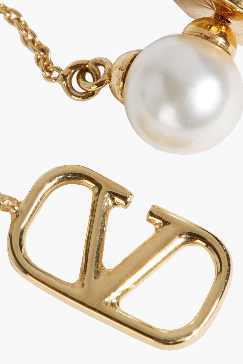 VALENTINO GARAVANI VLOGO gold-tone faux pearl earrings