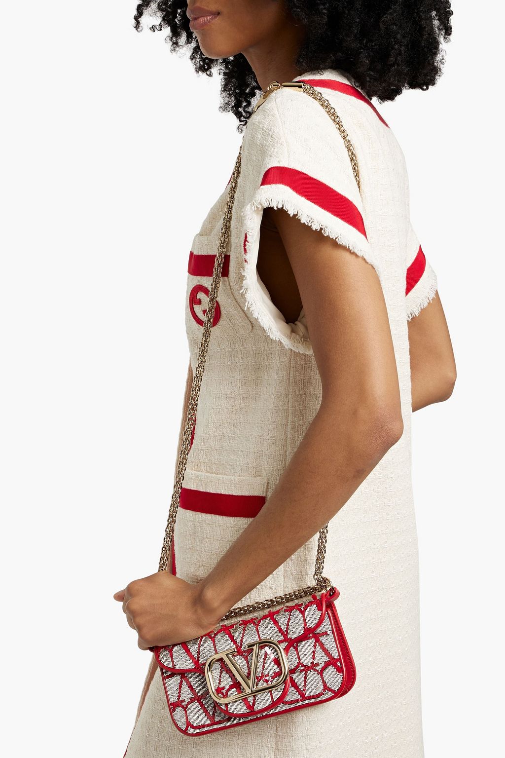 VALENTINO GARAVANI Locò embellished tulle shoulder bag