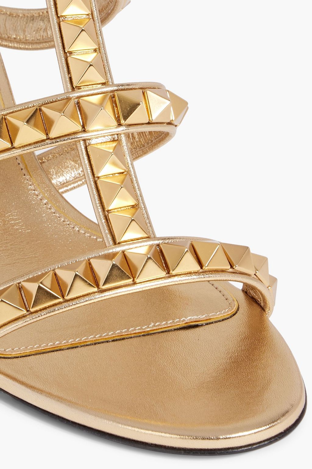 VALENTINO GARAVANI Rockstud metallic leather sandals