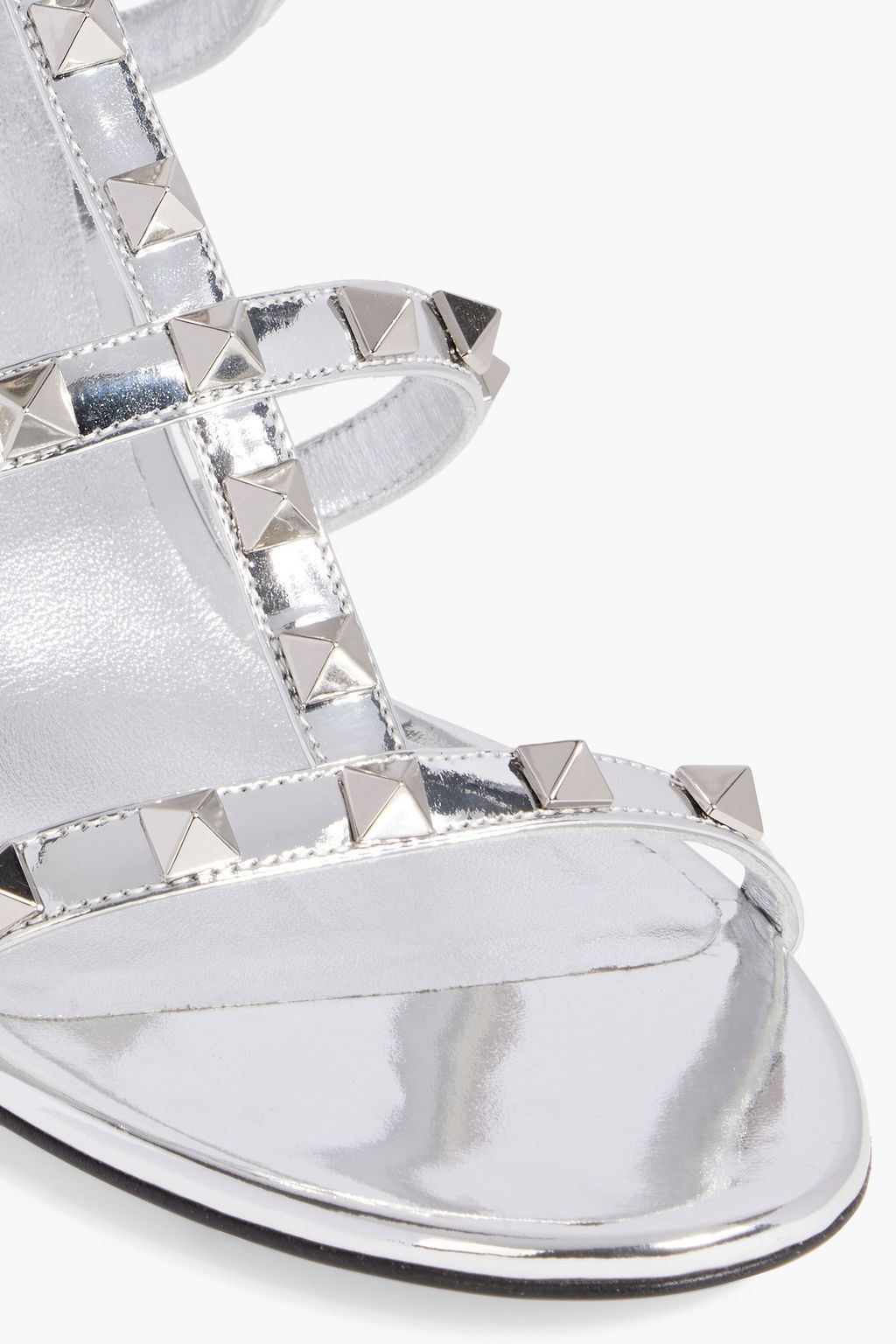 VALENTINO GARAVANI Rockstud mirrored-leather mules