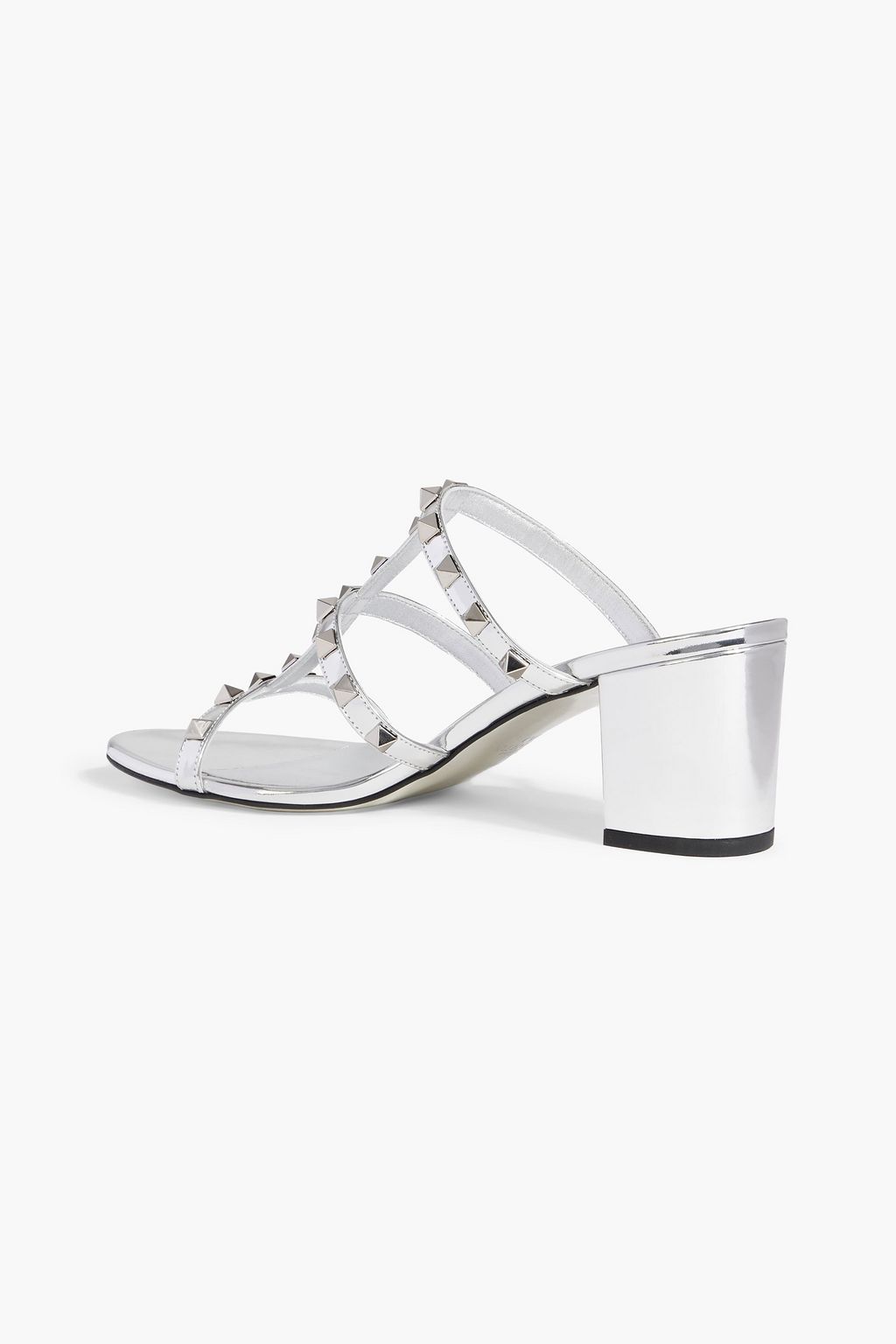 VALENTINO GARAVANI Rockstud mirrored-leather mules