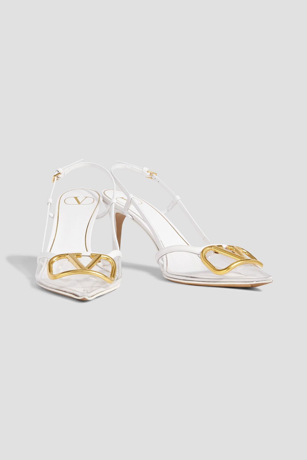 VALENTINO GARAVANI VLOGO leather-trimmed PVC pumps