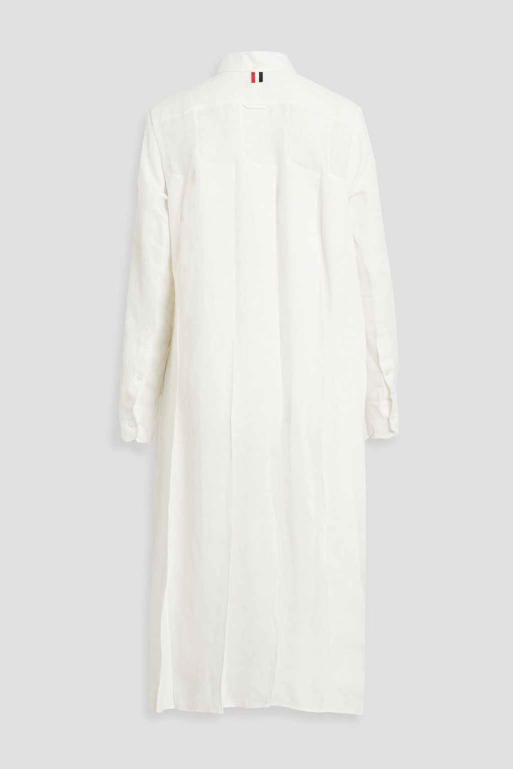 THOM BROWNE Pleated linen midi shirt dress
