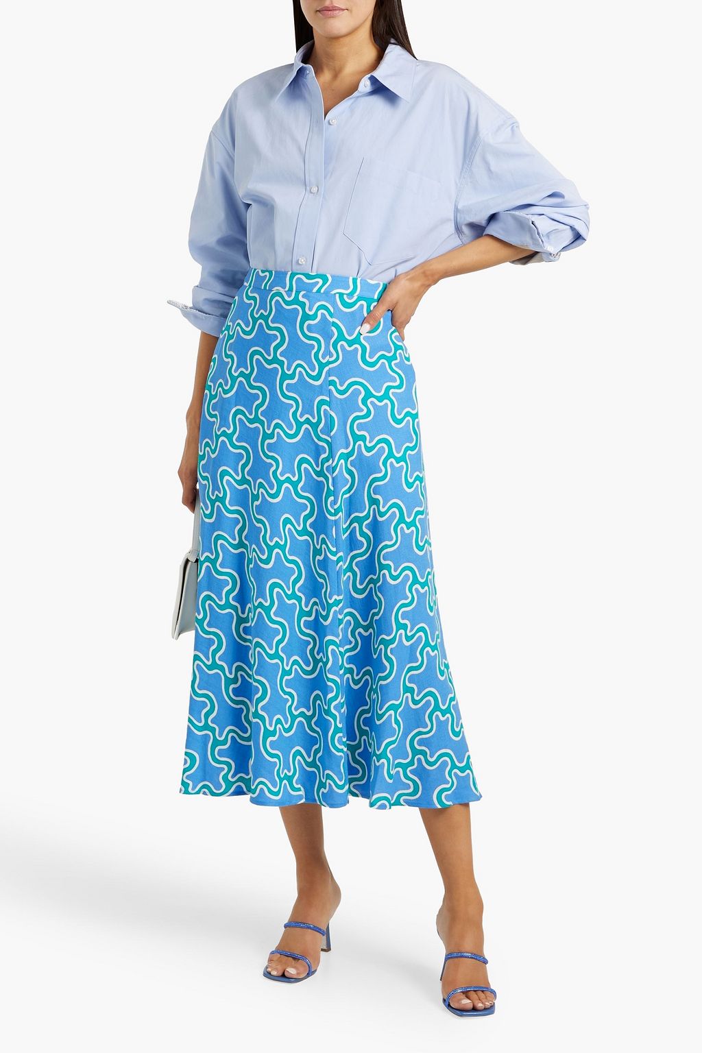 DIANE VON FURSTENBERG Florencia printed woven midi skirt