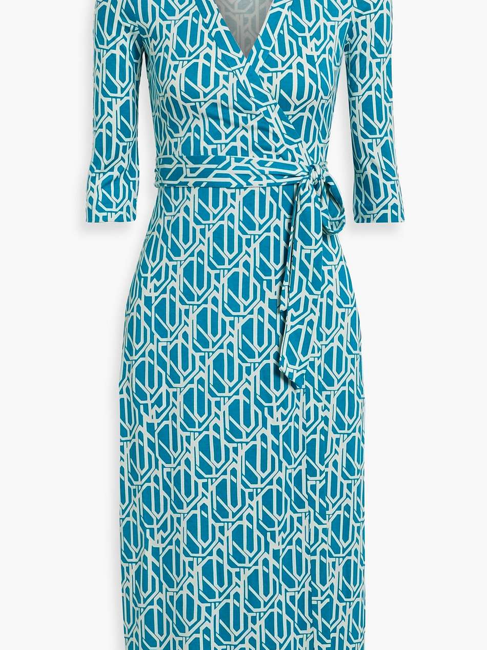 abigail printed silk-jersey midi wrap dress