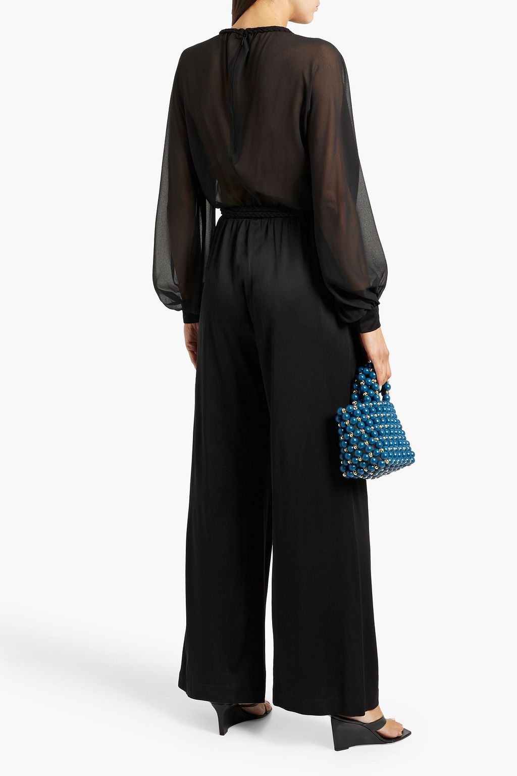 DIANE VON FURSTENBERG Ophelia chiffon and jersey wide-leg jumpsuit
