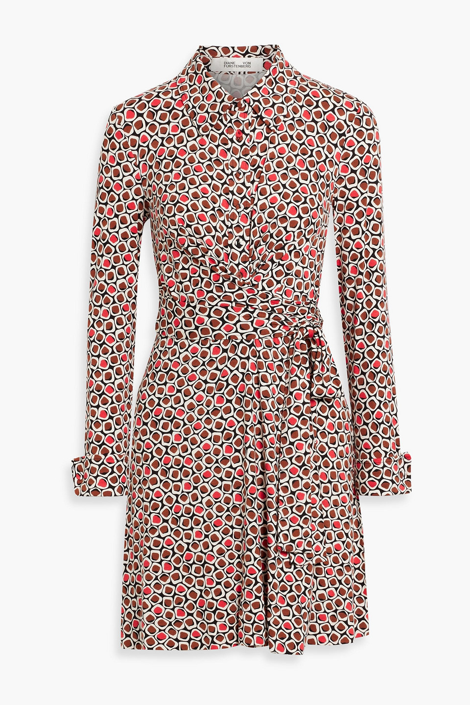 Didi printed stretch-jersey mini wrap dress
