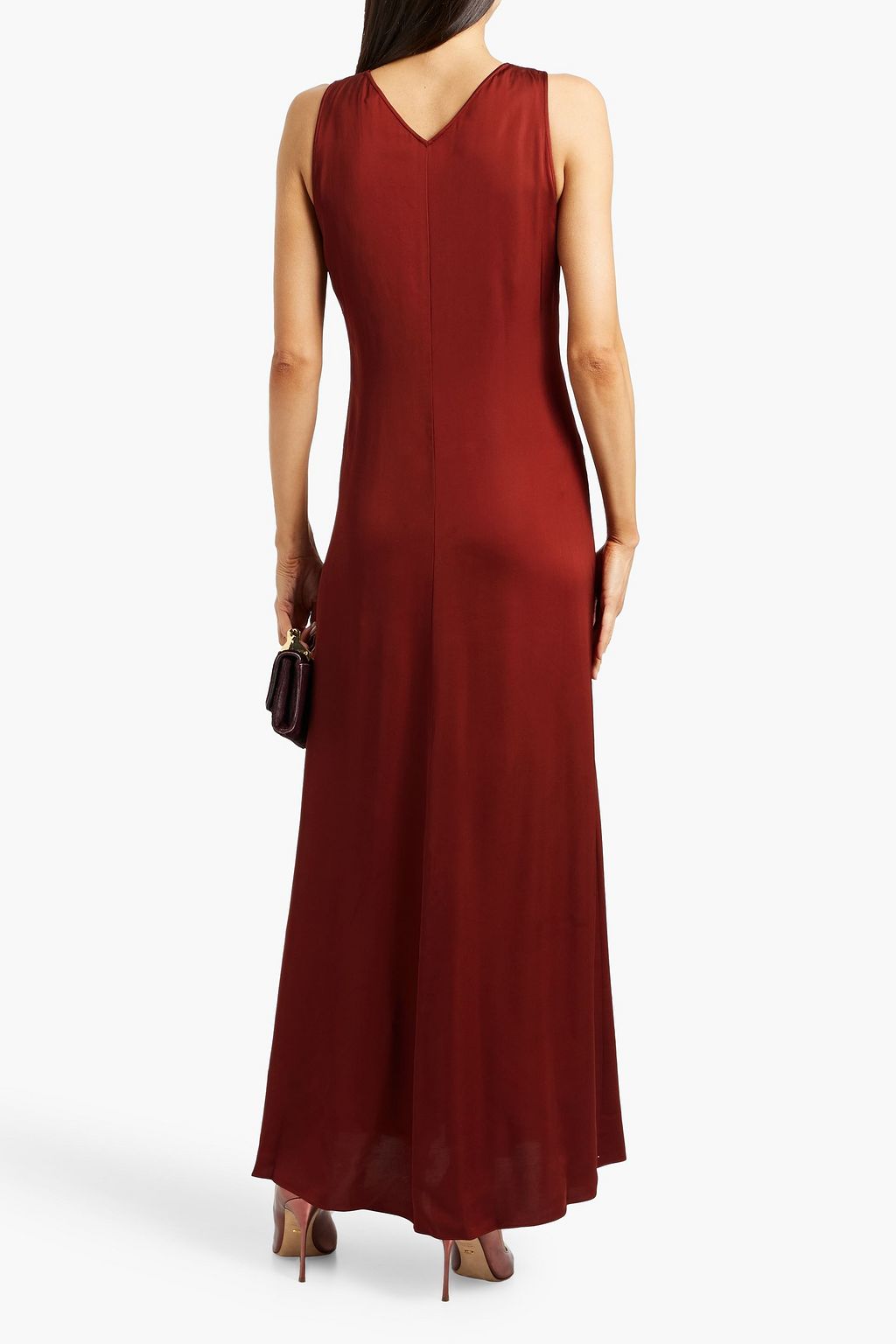 DIANE VON FURSTENBERG 드레이프 디테일 크레이프 드 신 맥시 드레스