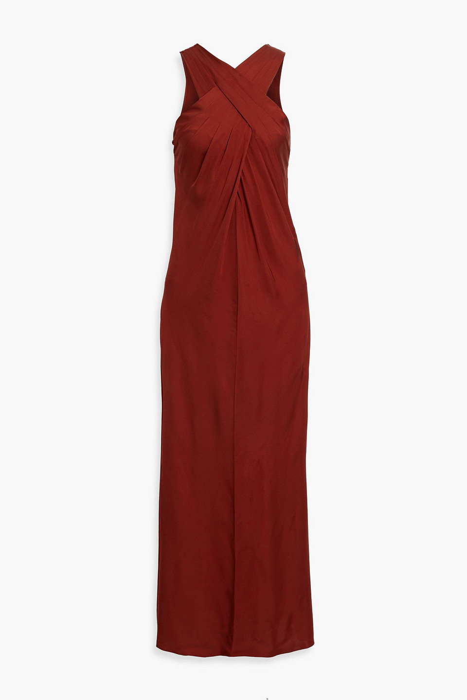 Alia draped crepe de chine maxi dress