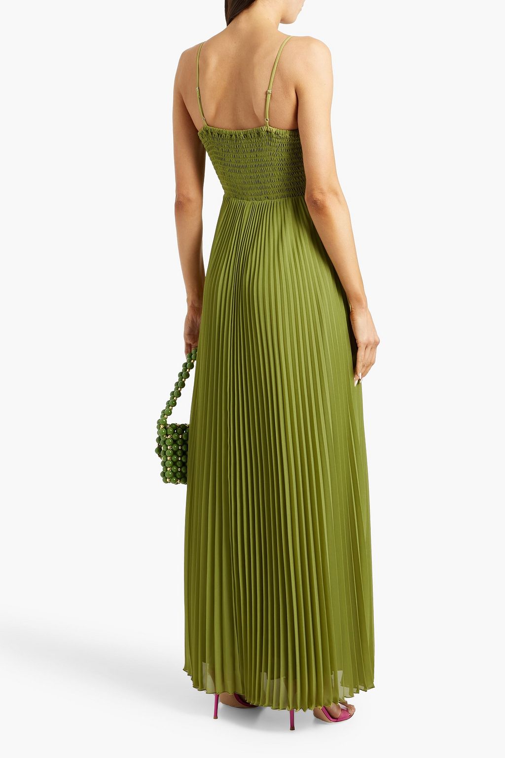 DIANE VON FURSTENBERG 시폰 플리츠 맥시 드레스