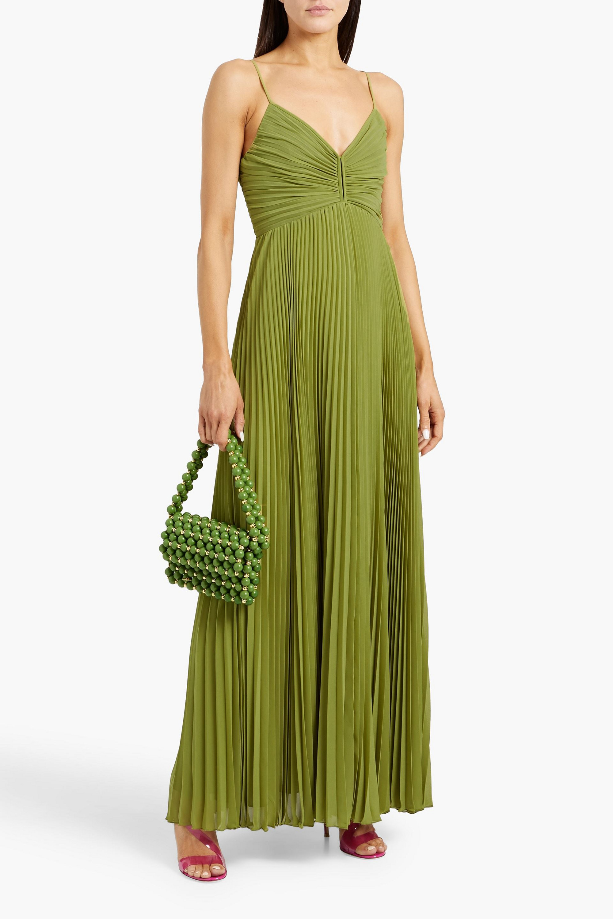 Diane von Furstenberg Ima pleated chiffon maxi dress