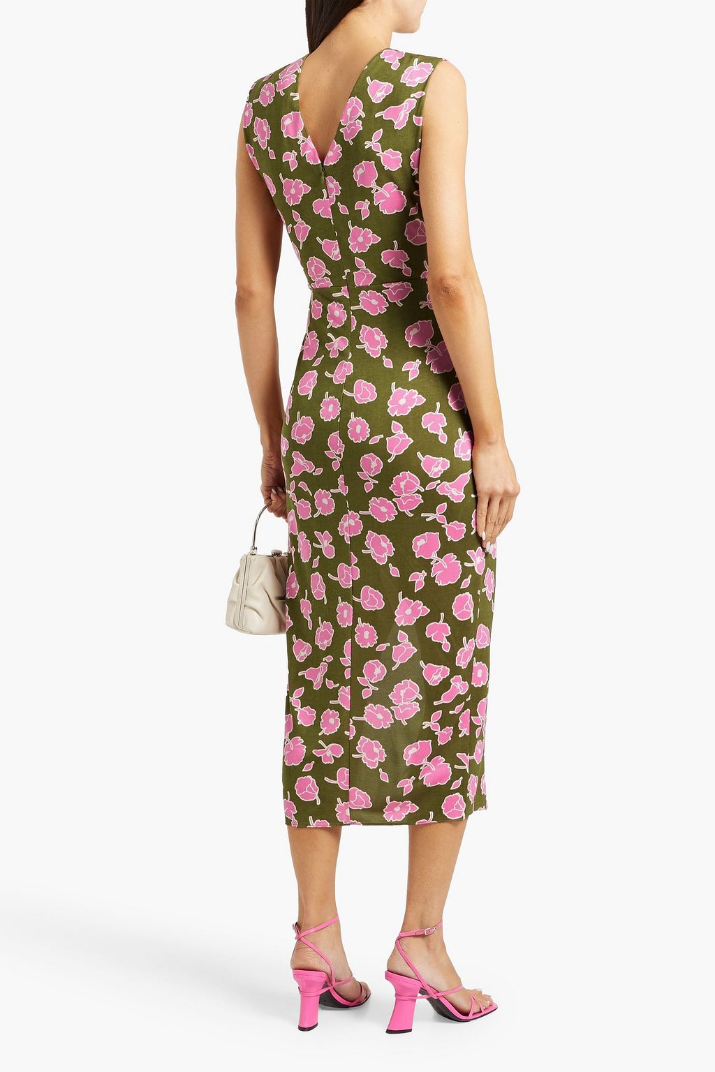 DIANE VON FURSTENBERG Hallie draped floral-print silk-jersey midi dress