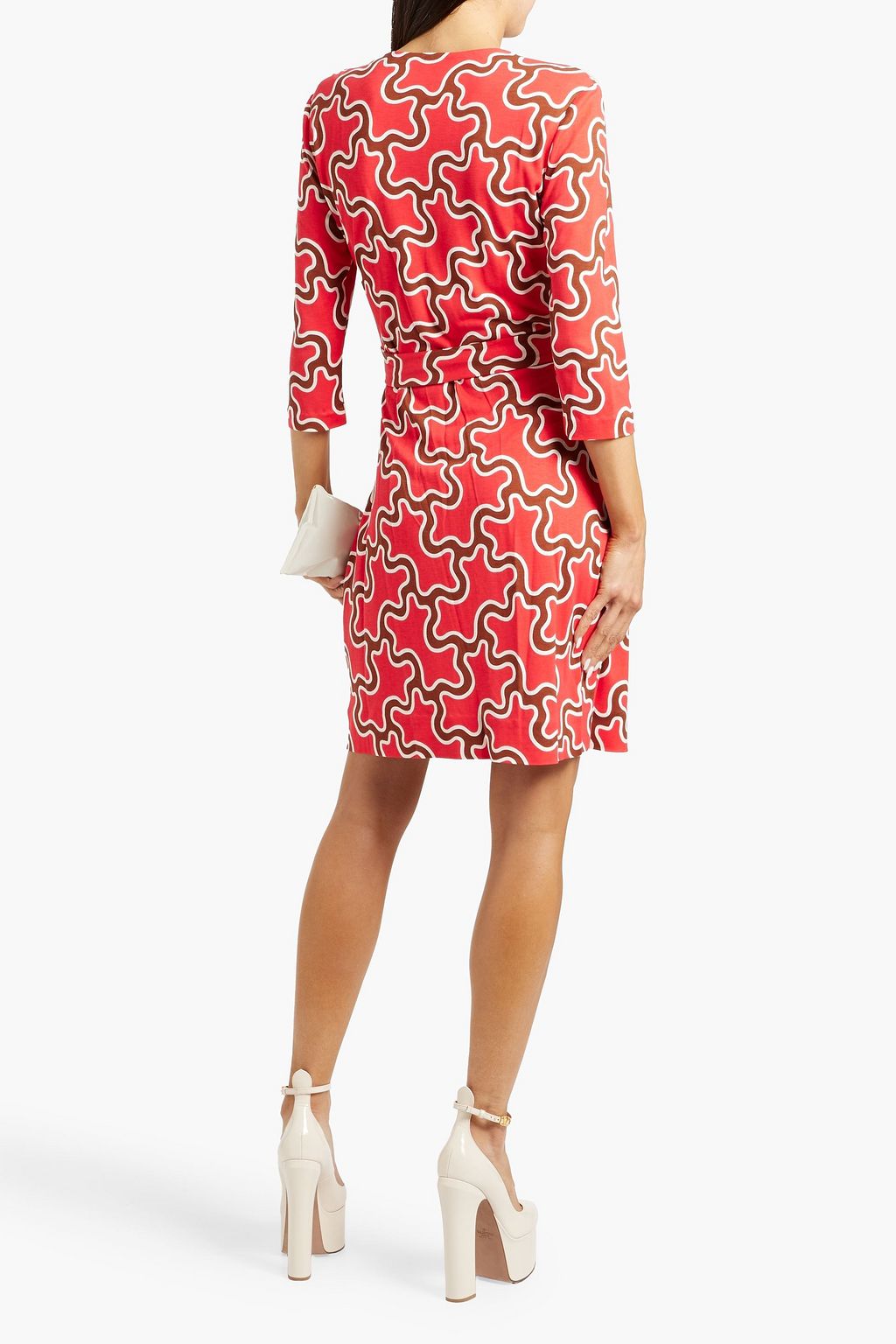 DIANE VON FURSTENBERG シルクジャージー ラップドレス プリント入り