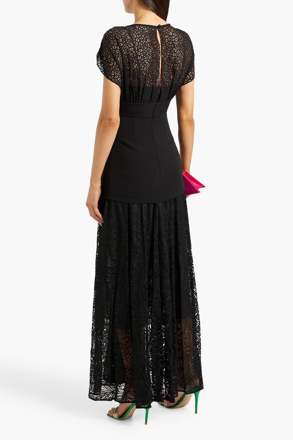 DIANE VON FURSTENBERG Leslie crepe-paneled lace maxi dress