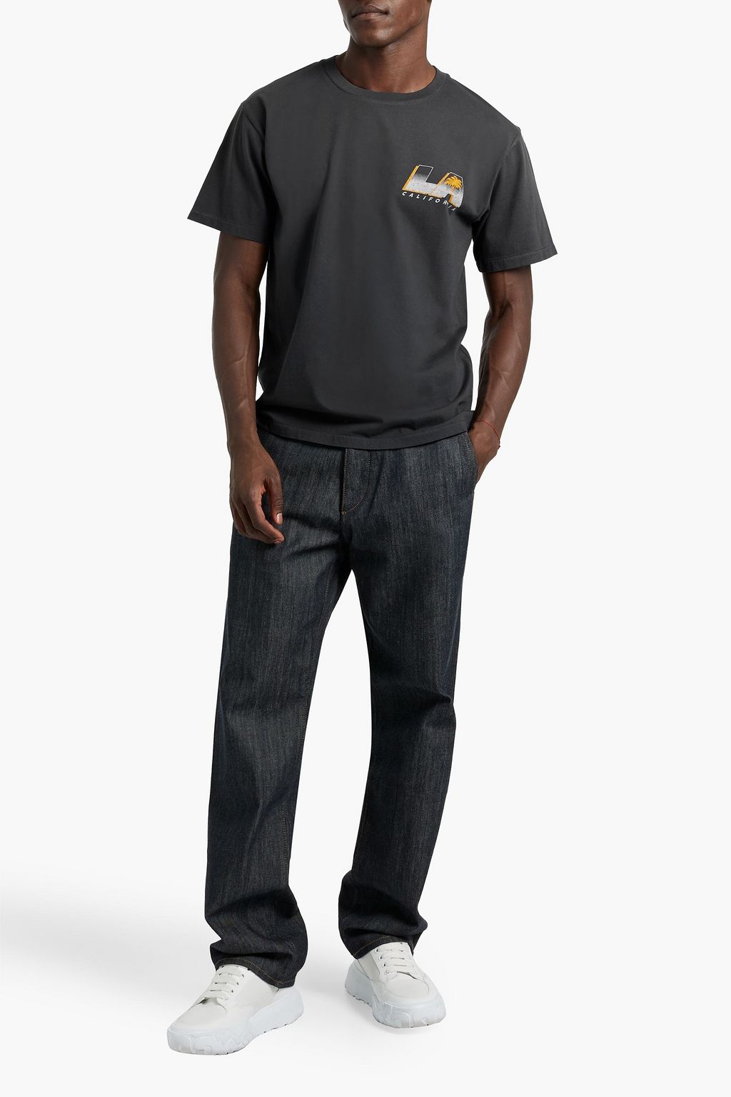 FRAME Printed cotton-jersey T-shirt