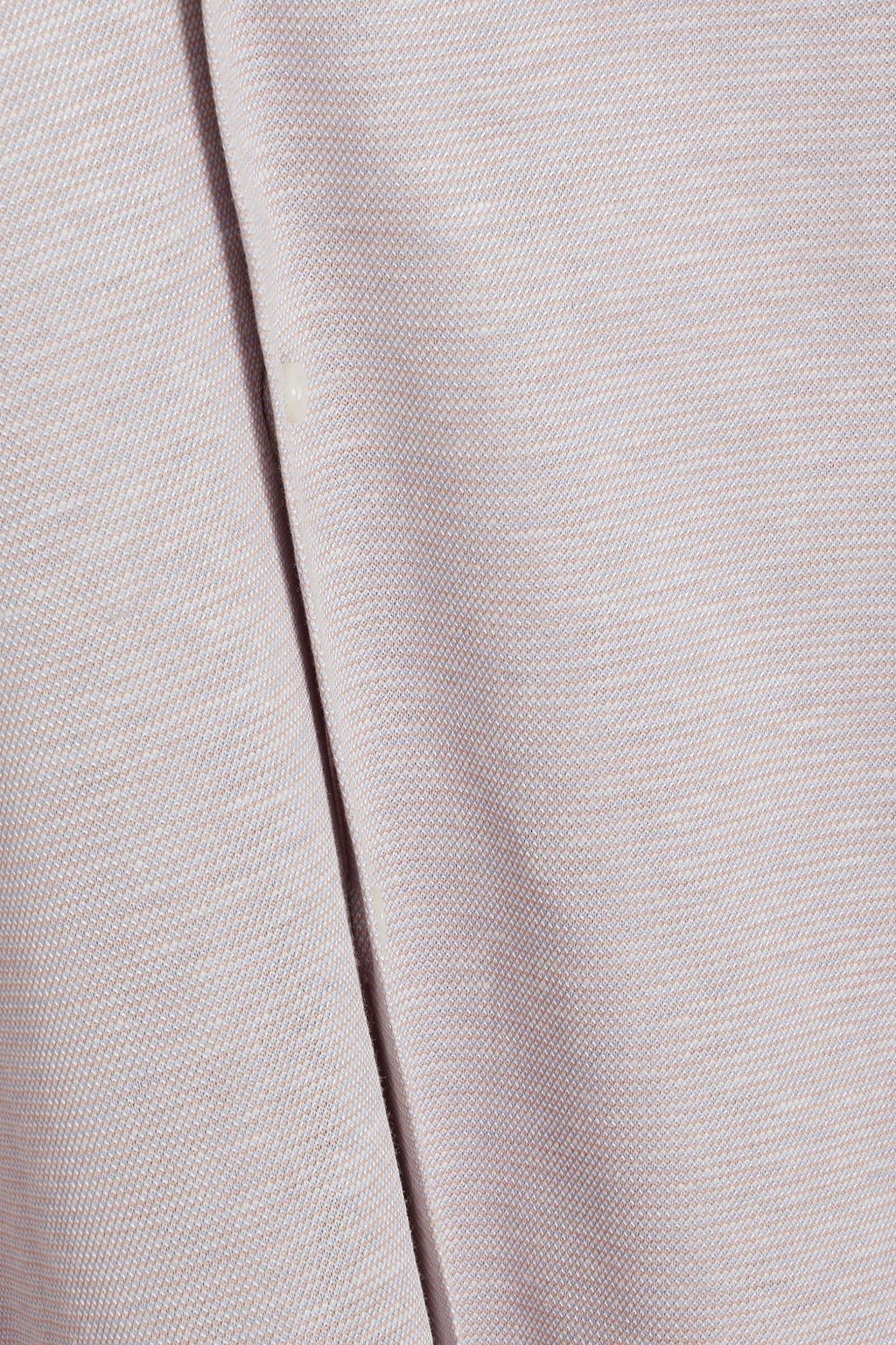 CANALI Cotton, silk and linen-blend shirt
