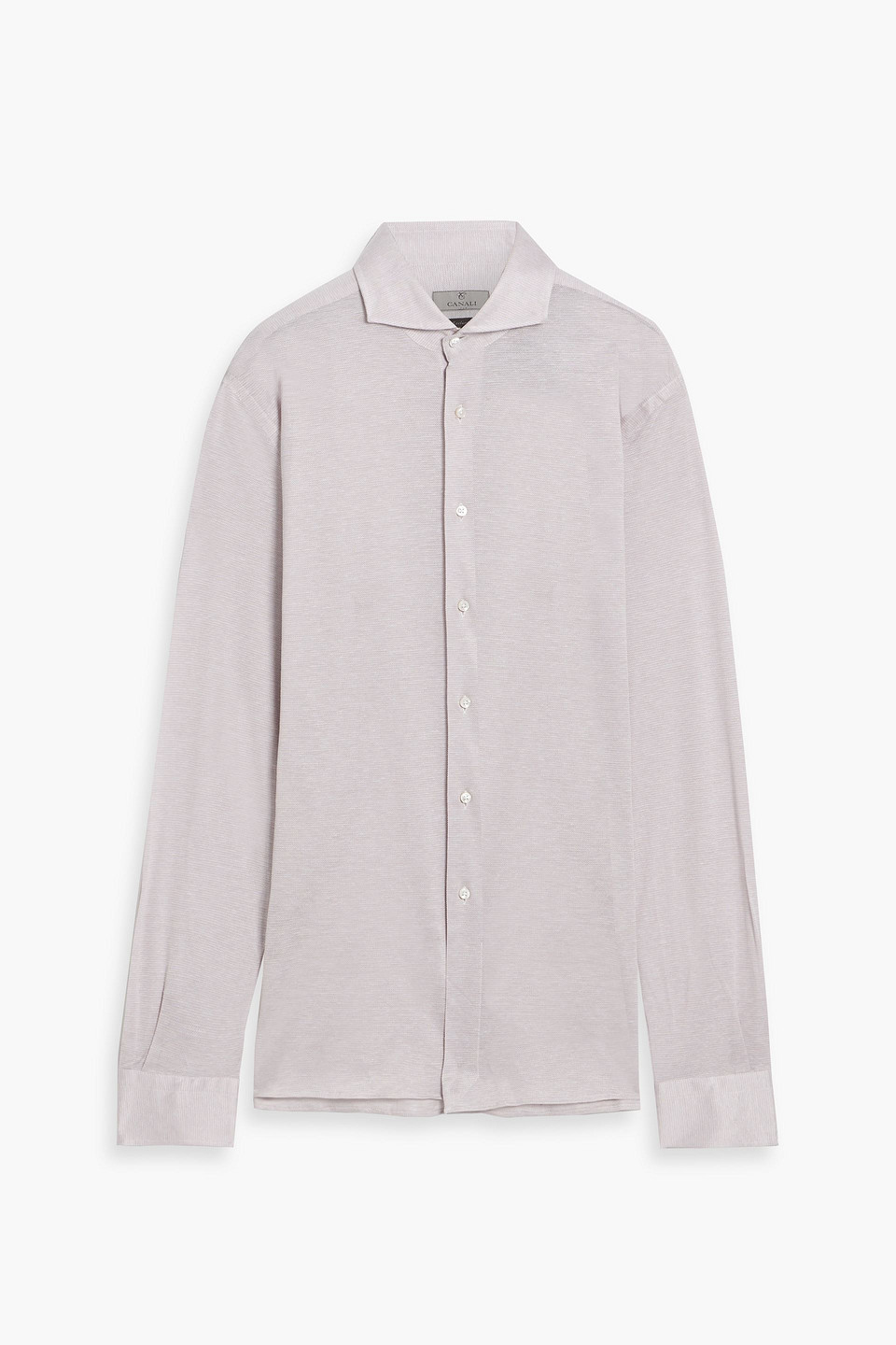 Canali Cotton, Silk And Linen-blend Shirt In Purple