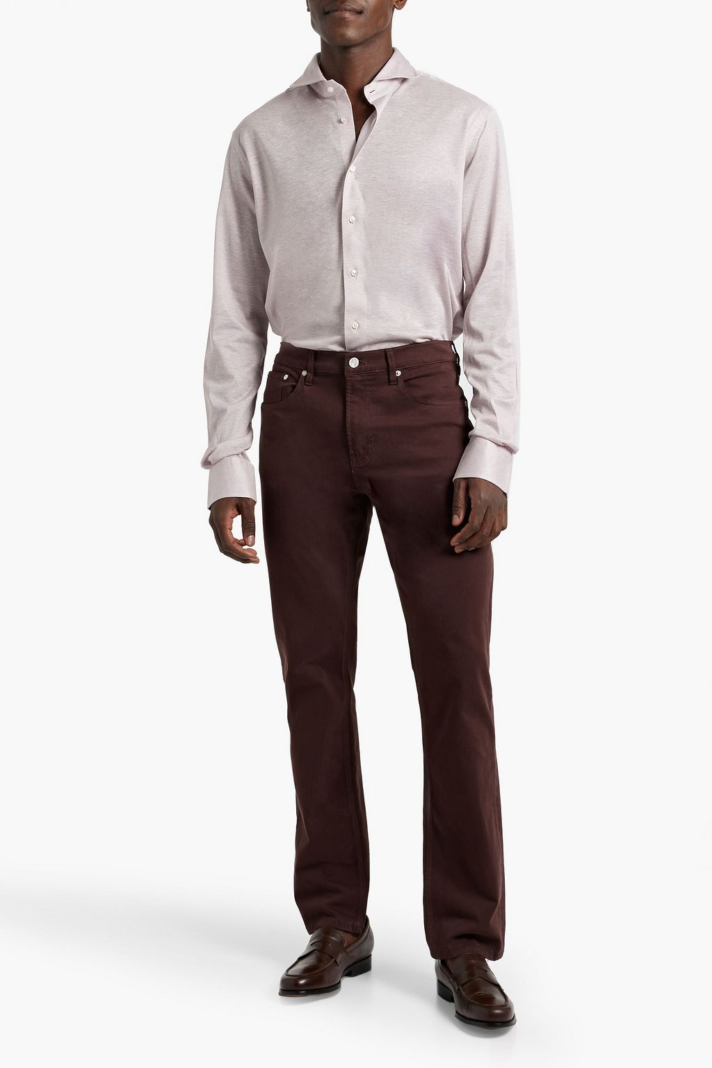CANALI Cotton, silk and linen-blend shirt