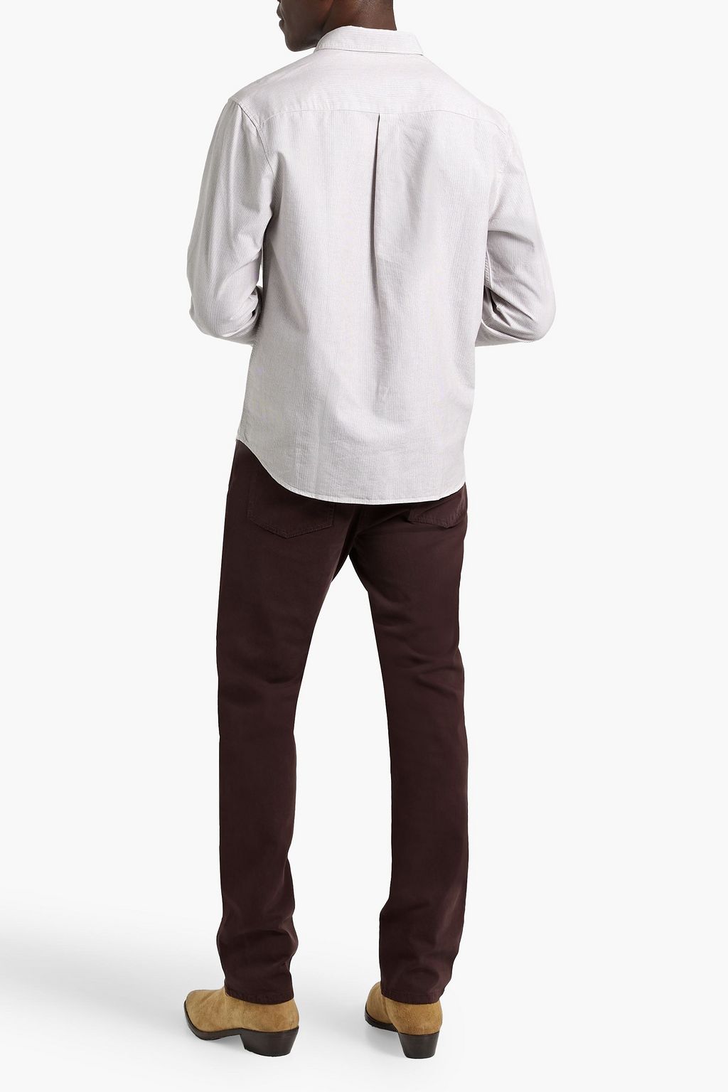 FRAME Pinstriped cotton Oxford shirt