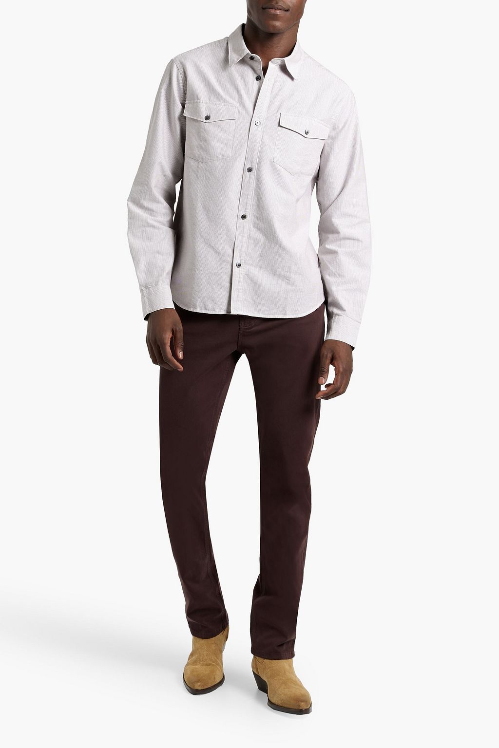 FRAME Pinstriped cotton Oxford shirt