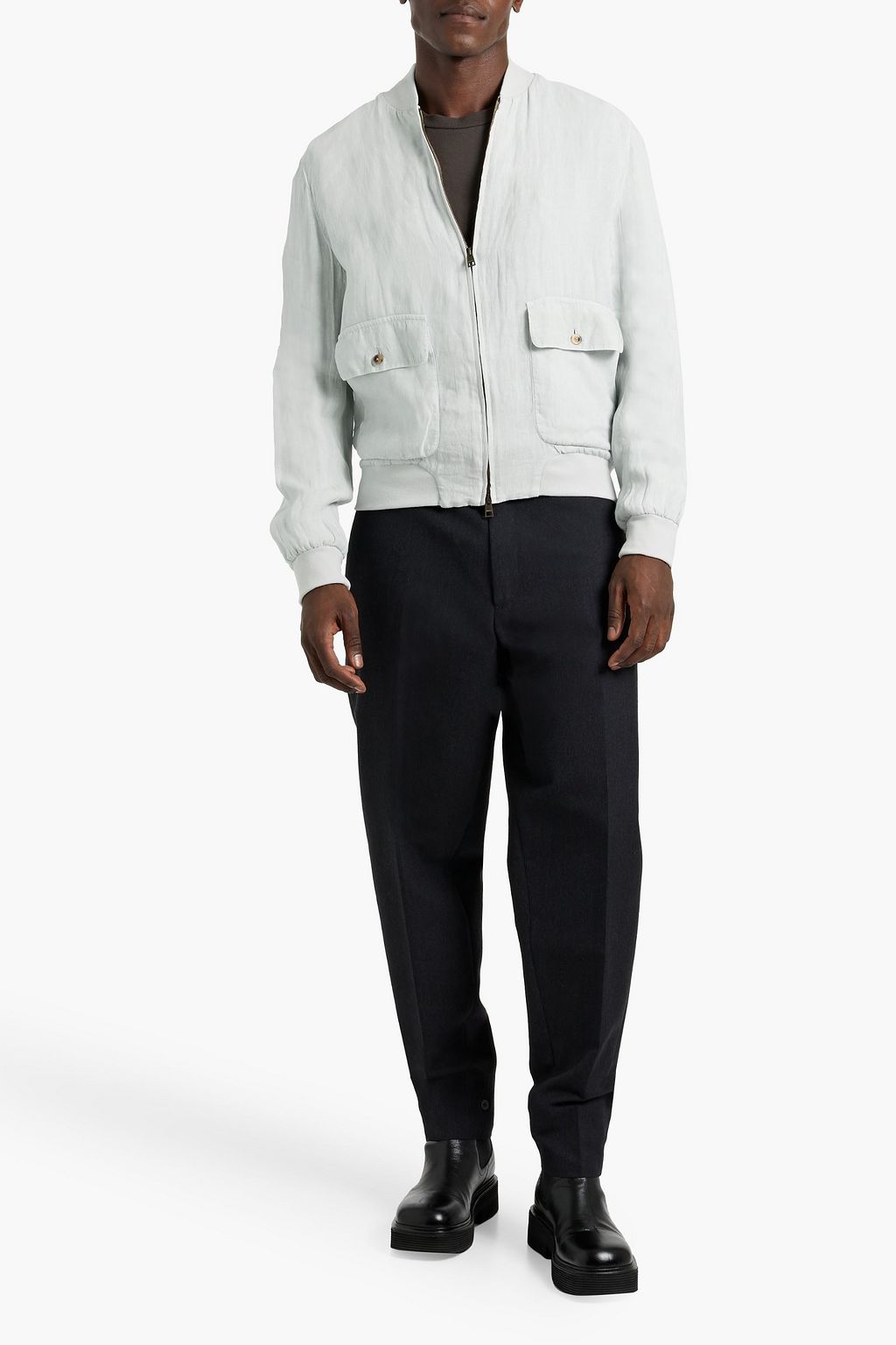 BOGLIOLI Linen bomber jacket