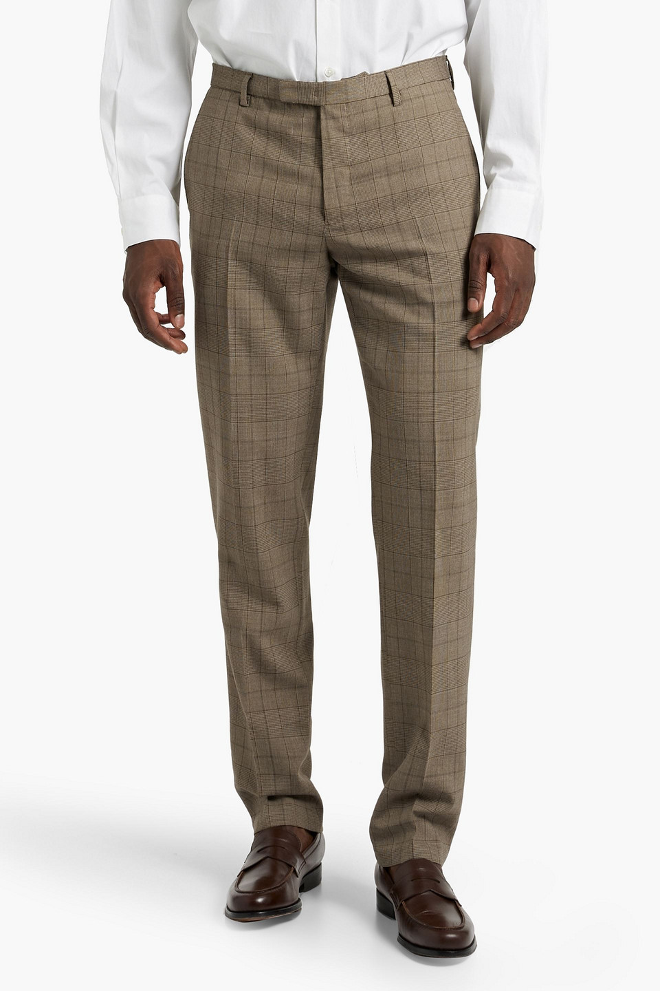 Boglioli Double-breasted Prince Of Wales Checked Wool-blend Suit In Brown
